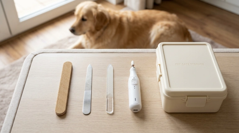 dog nail file safety with emery metal and glass nail files