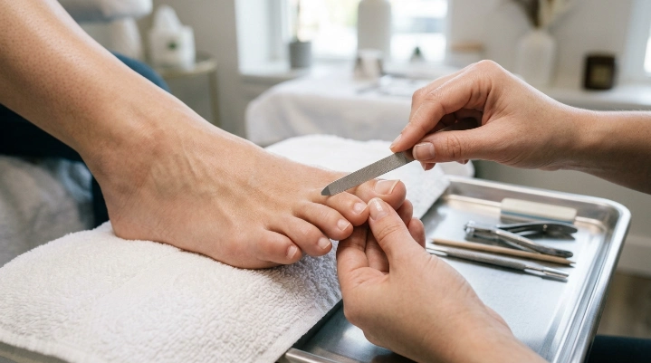 Gentle toenail filing for healthier toenail care