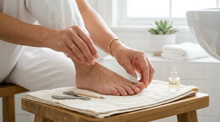 How can you protect your toenails from damage with proper trimming and filing