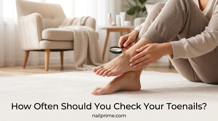 How often should you check your toenails during a weekly foot care routine