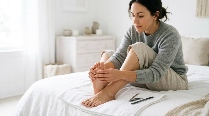How often should you check your toenails during a weekly foot care routine