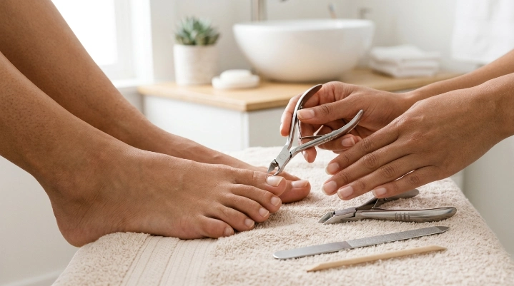 How to cut your toenails correctly with clean toenail clippers