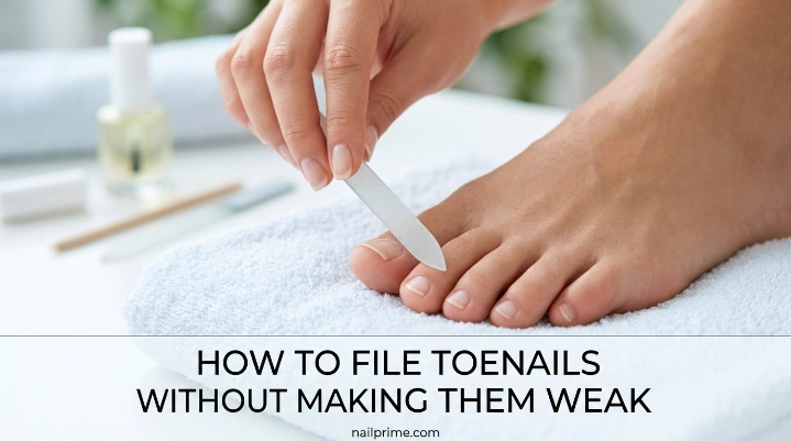 How to file toenails without making them weak using a fine nail file