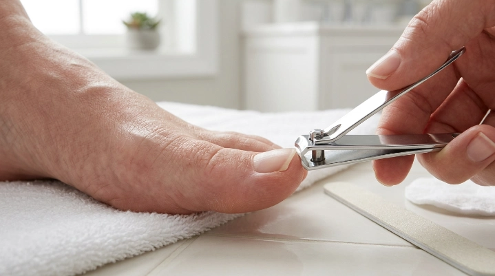 How to cut toenails that are curved safely with a straight edge