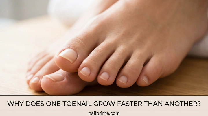 Why does one toenail grow faster than another on healthy feet
