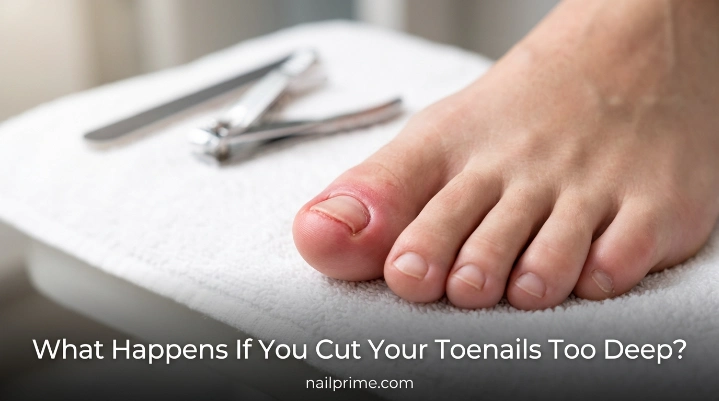 What happens if you cut your toenails too deep compared with a safe toenail trim