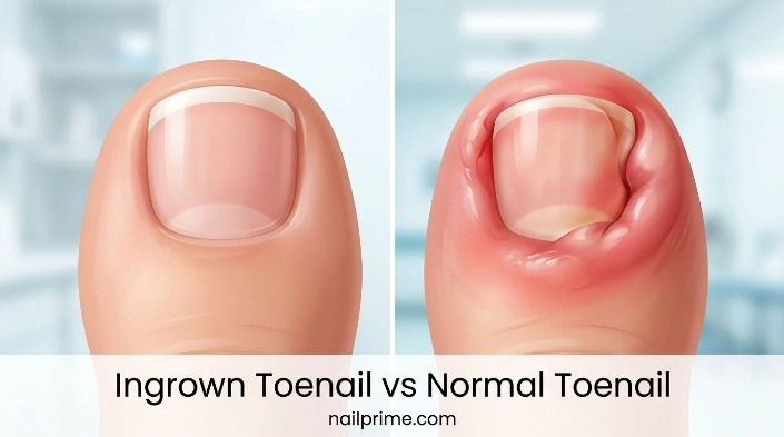 Ingrown Toenail vs Normal Toenail
