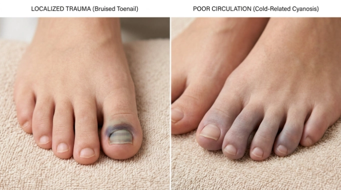 Should You Cover a Blue Toenail With Polish