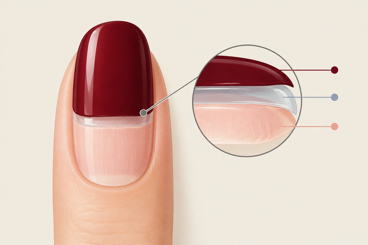 Nail polish base coat creating a barrier on natural nails