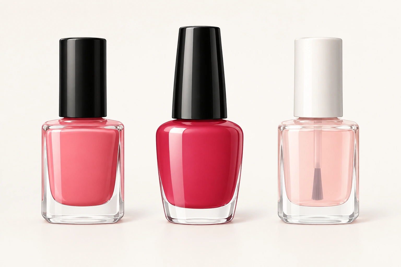 Beginner comparing regular, gel, and breathable nail polish formulas