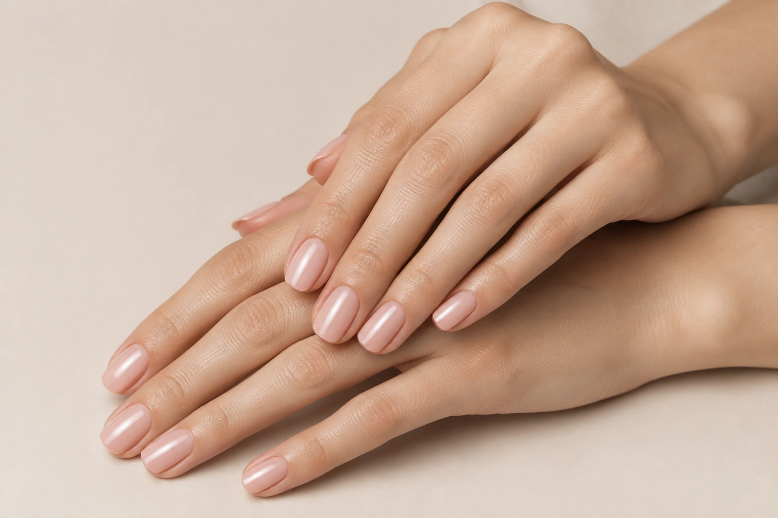 Neatly painted nails in a simple wearable shade