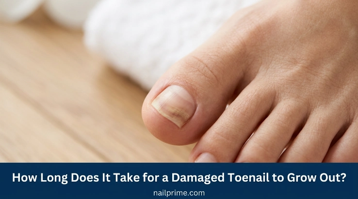 How long does it take for a damaged toenail to grow out showing healthy new nail growth