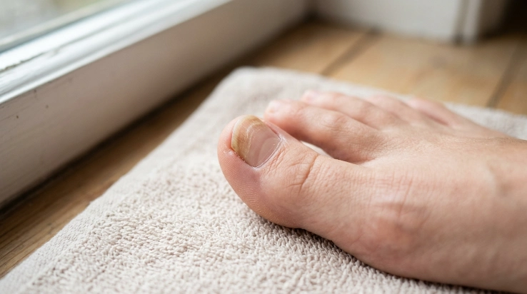 How long does it take for a damaged toenail to grow out showing healthy new nail growth