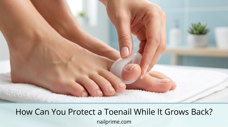 How to protect a toenail while it grows back using a clean light dressing