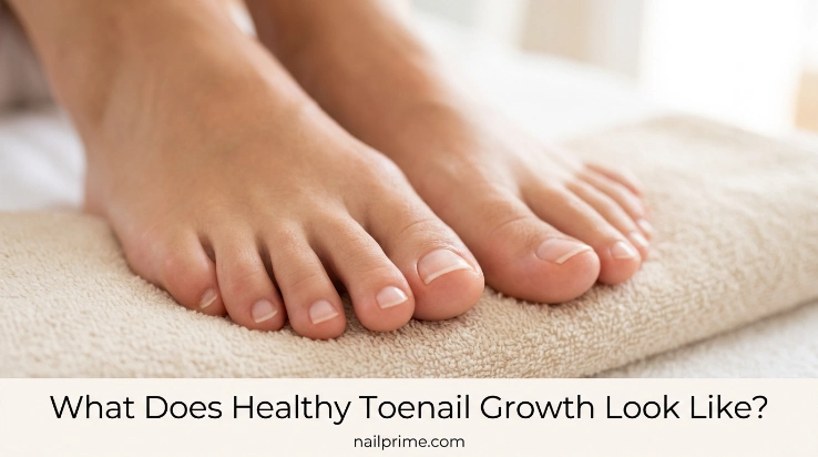 What does healthy toenail growth look like on natural toenails