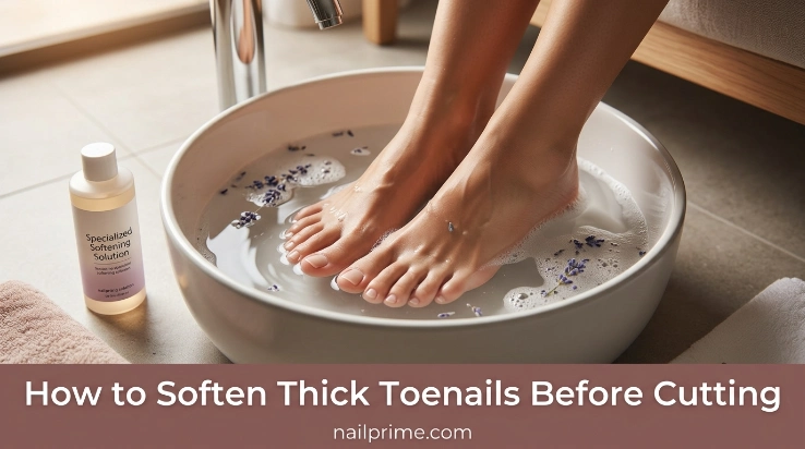 How to soften thick toenails before cutting with a lukewarm foot soak