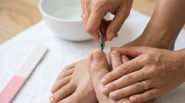 Safe filing and straight-across trimming technique for thick toenails