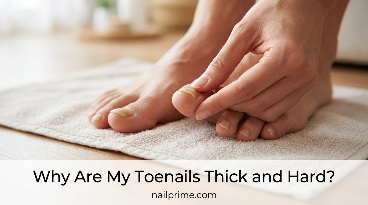 Why are my toenails thick and hard showing a thickened natural toenail