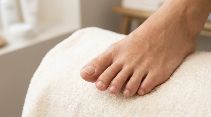 Why is one toenail thicker than the others comparison showing one mildly thick toenail