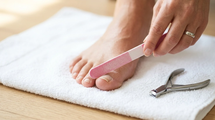 How to file thick toenails with a manual nail file