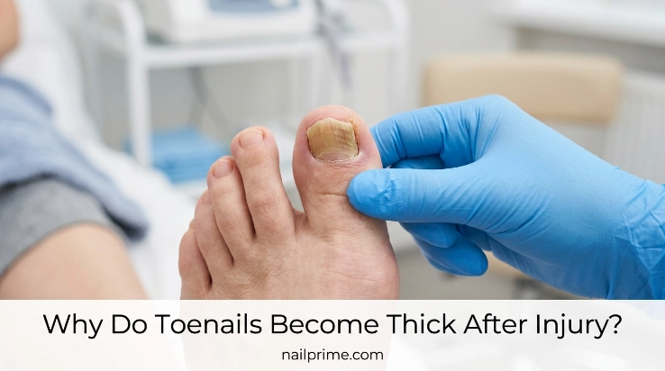 Why do toenails become thick after injury example showing uneven nail growth