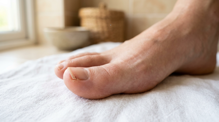 Why are my toenails cracking with a visible split at the toenail edge