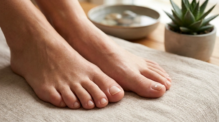 What causes white spots on toenails on an otherwise healthy foot