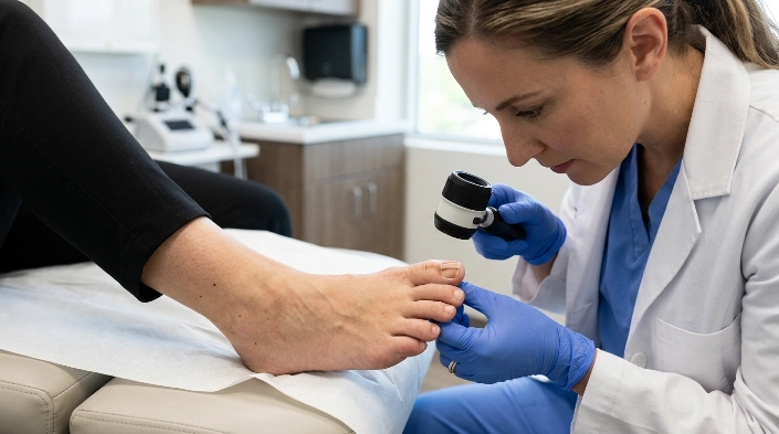 dark brown toenail warning signs dermatologist examination