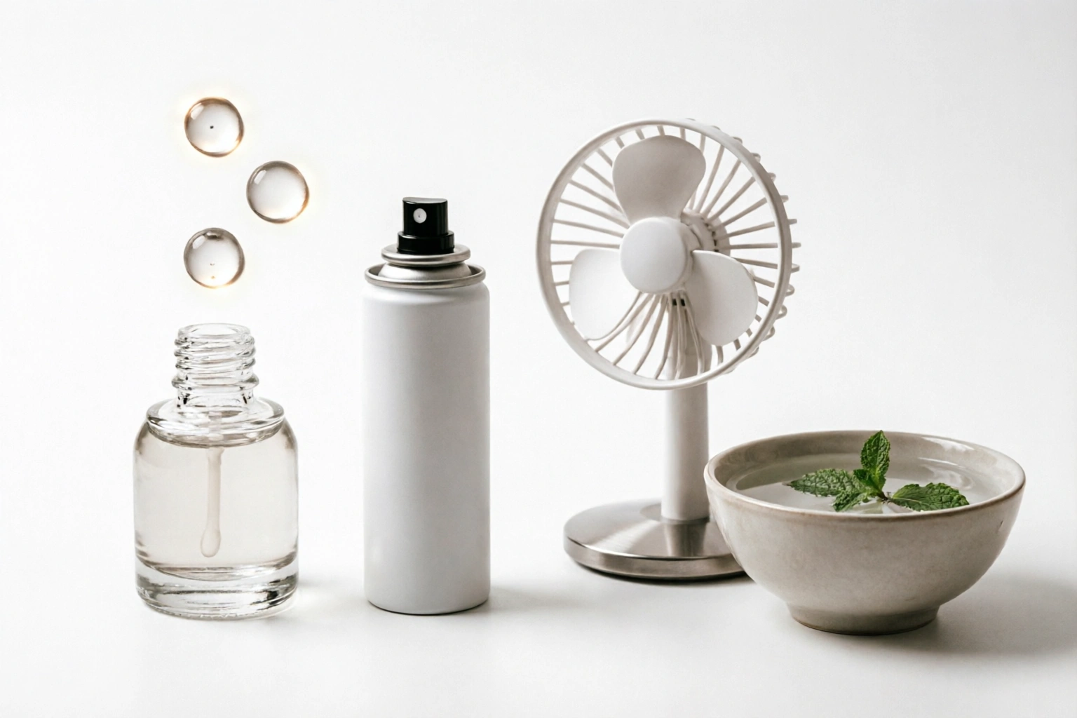 Comparison of quick-dry top coat drops spray fan and cold water