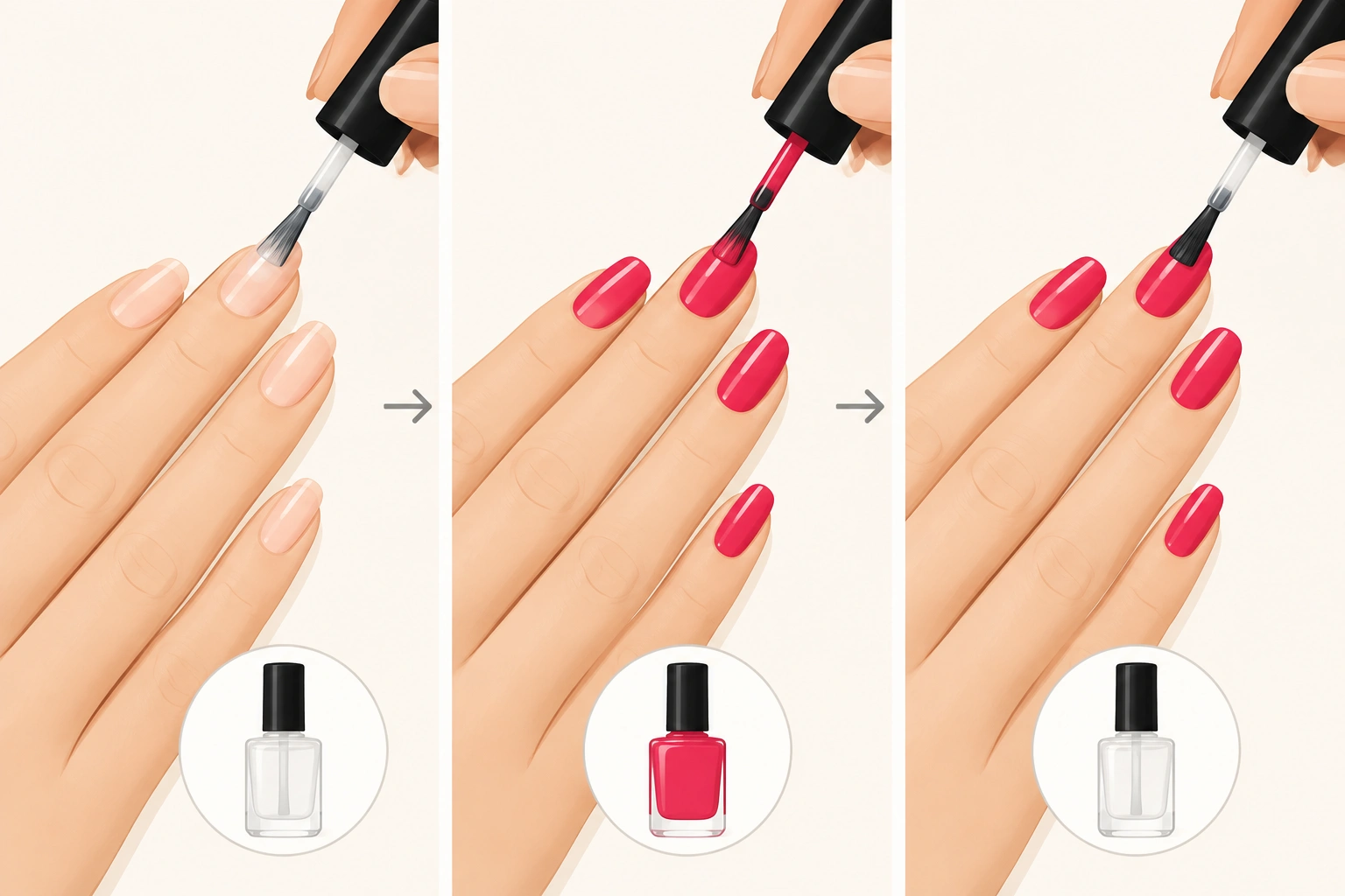 Step-by-step nail polish layering order for beginners