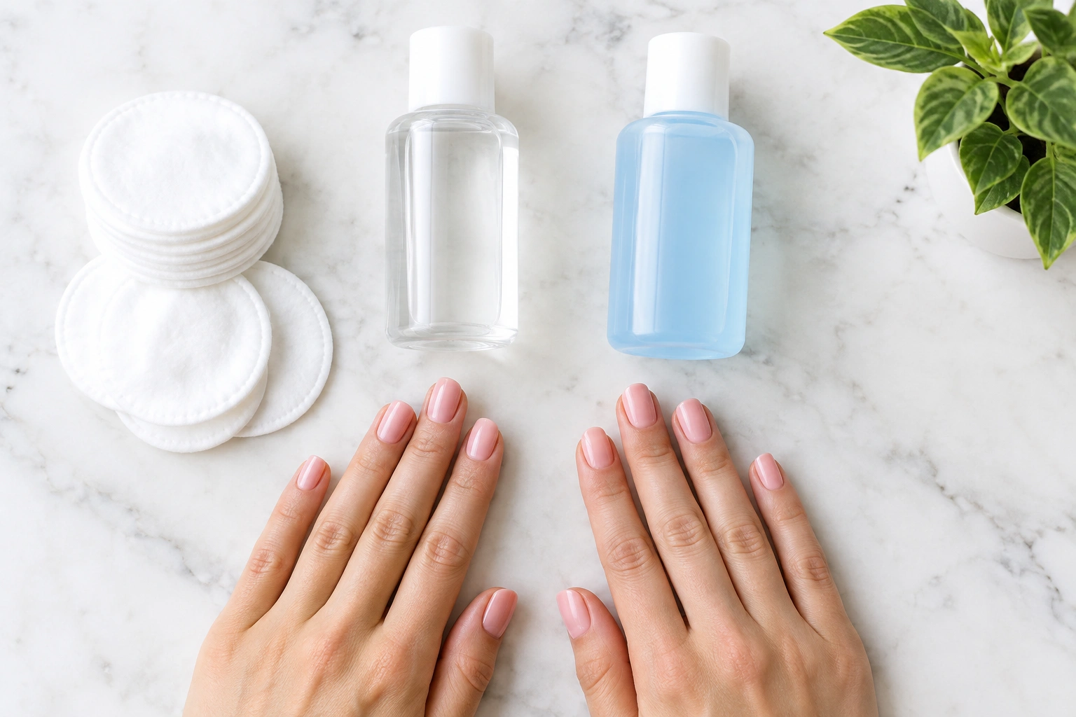 Acetone and non-acetone nail polish remover comparison