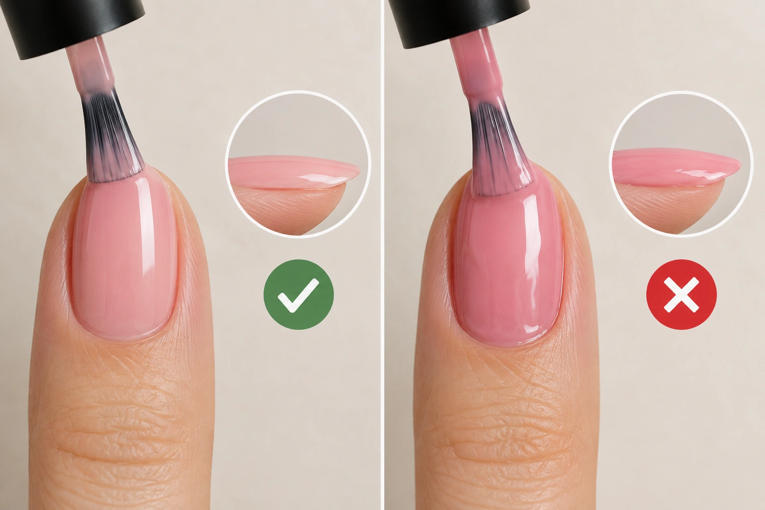 Comparison of thin polish coats drying faster than thick coats