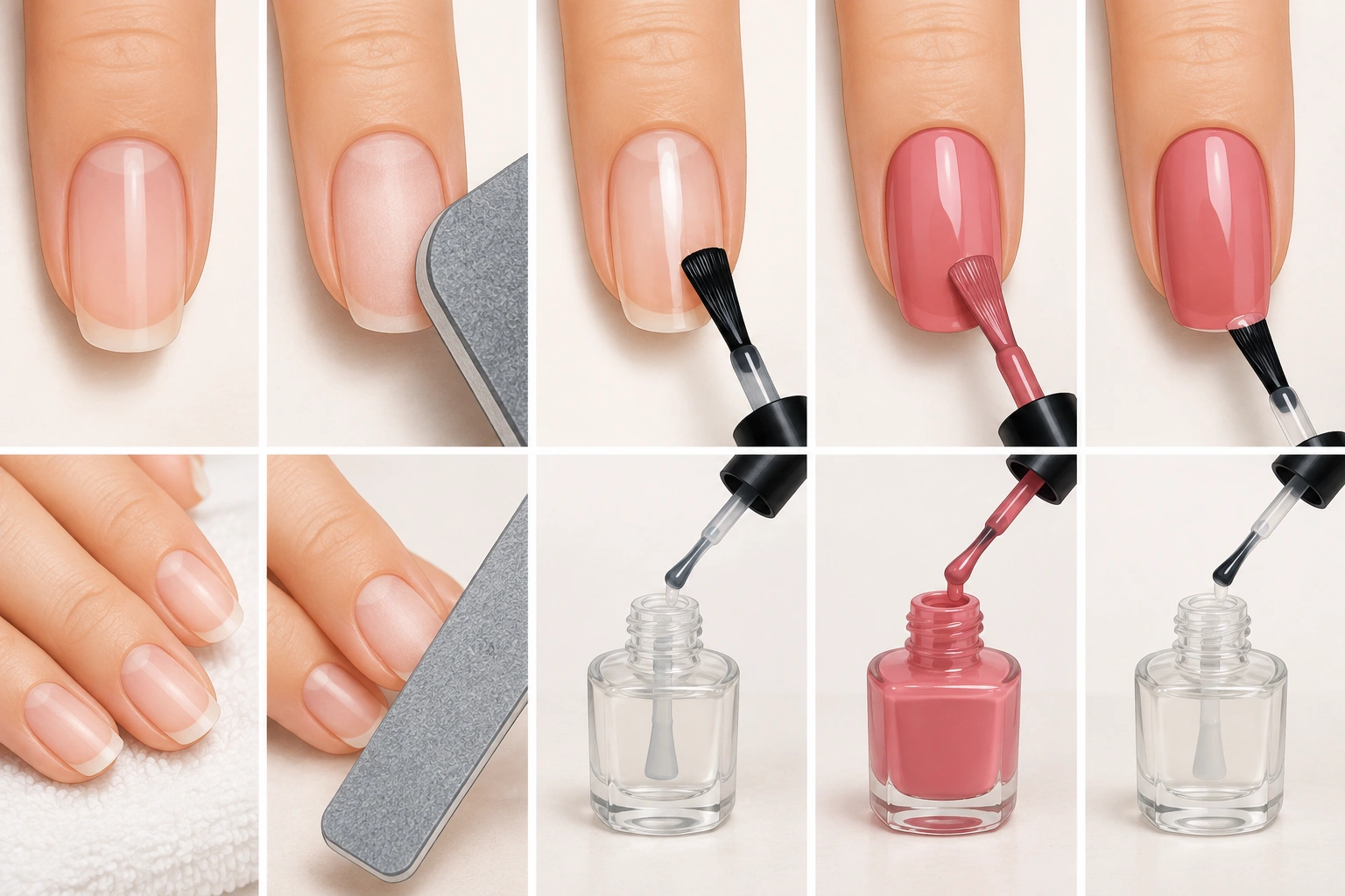 Nail prep steps for better polish adhesion and tip sealing