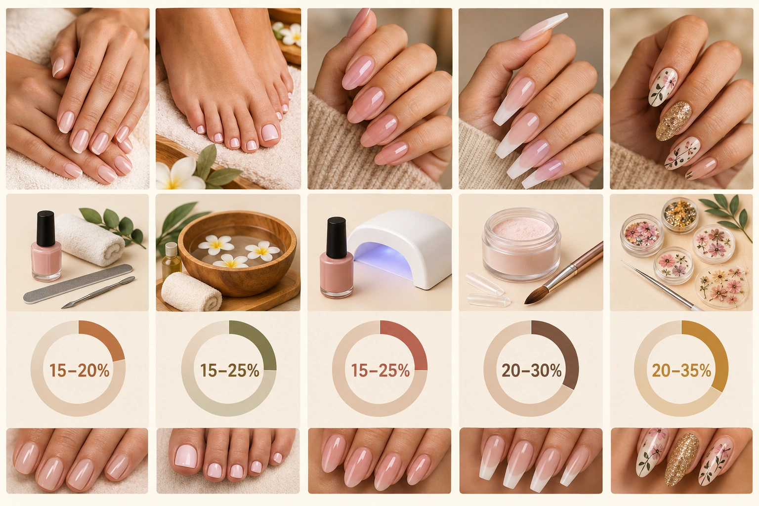 Tip percentage chart for nail salon services