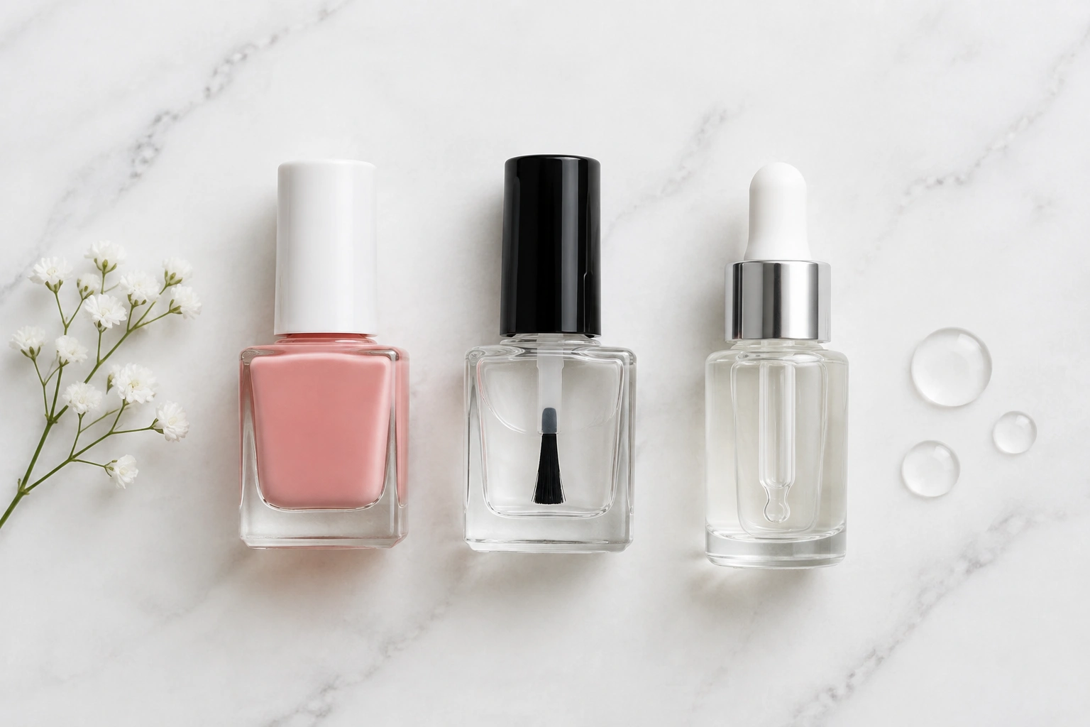 Comparison of quick-dry top coat and quick-dry drops for nail polish