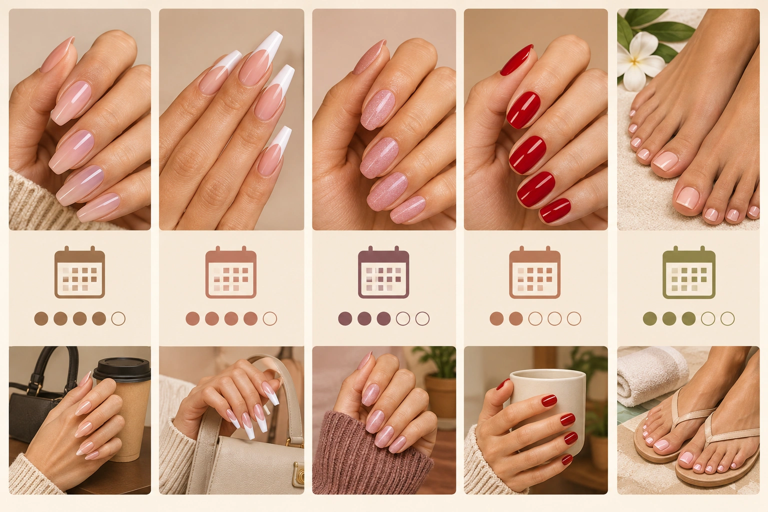 Comparison of salon nail types and how long they last