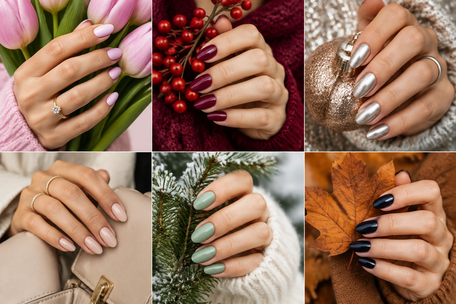 Seasonal nail colors for spring summer fall and winter occasions