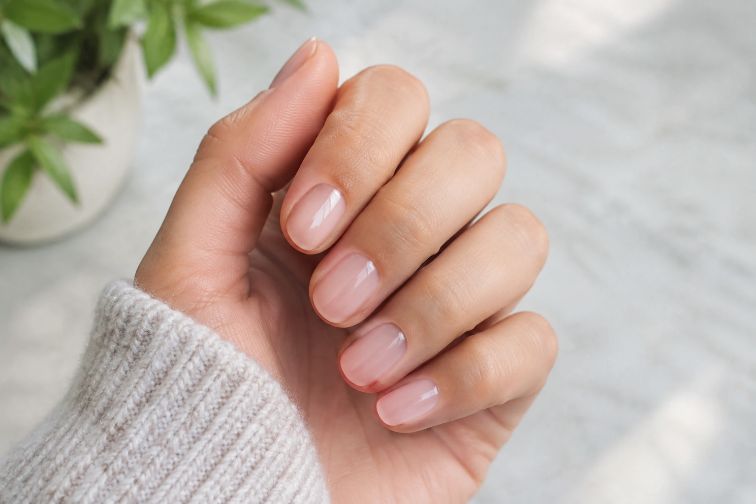 Short school-appropriate nails in a neat natural shape