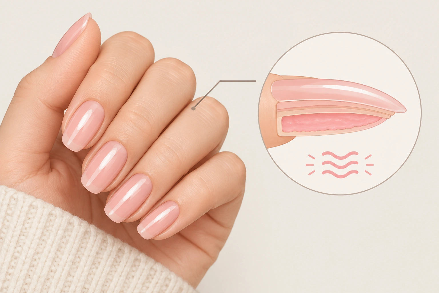 Beginner manicure showing polish that looks dry but may still be soft underneath