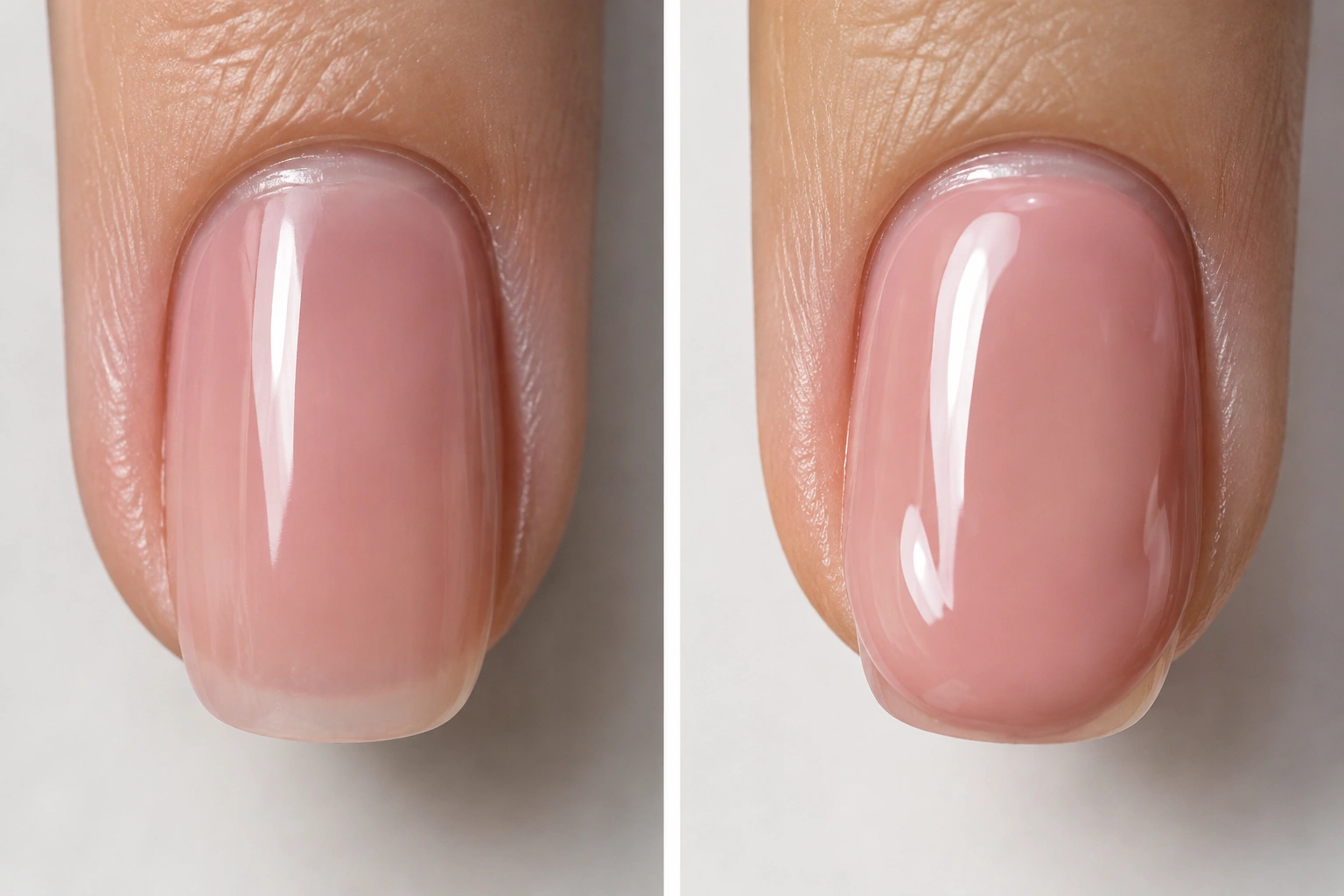 Comparison of thin nail polish coat versus thick coat