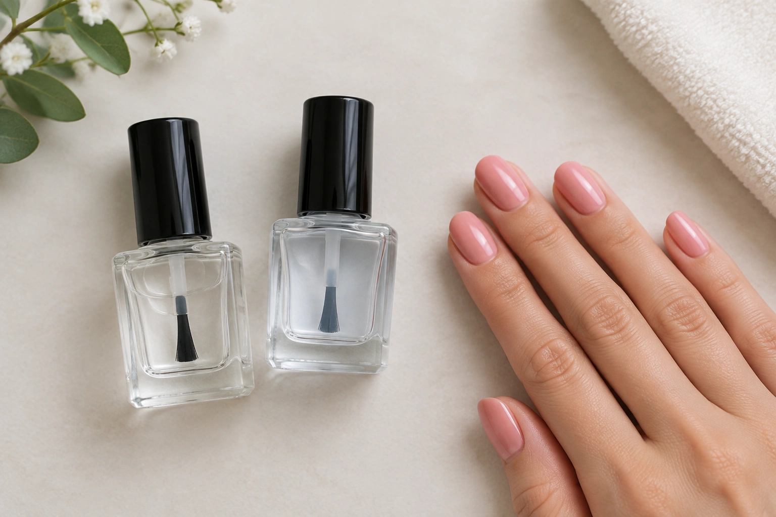 Comparison of regular top coat and quick-dry top coat drying times