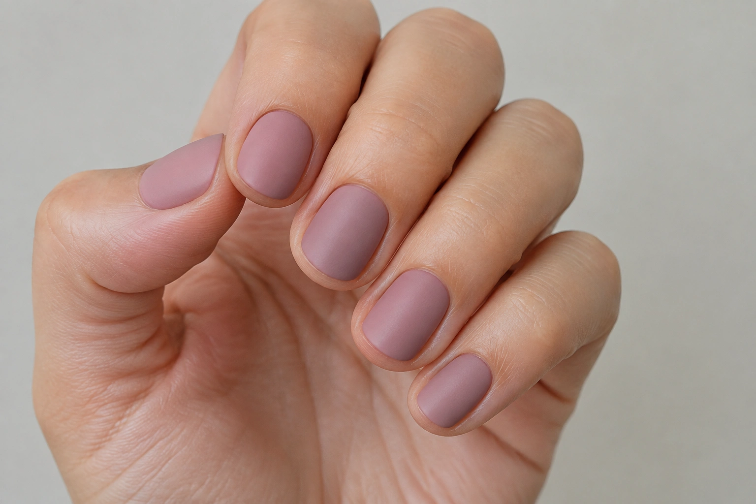 Beginner matte nail polish example with a soft non-shiny finish
