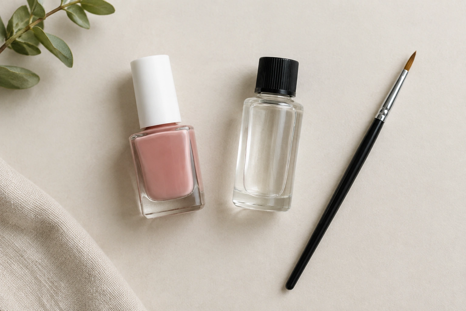 Nail polish bottle with thinner for fixing thick polish