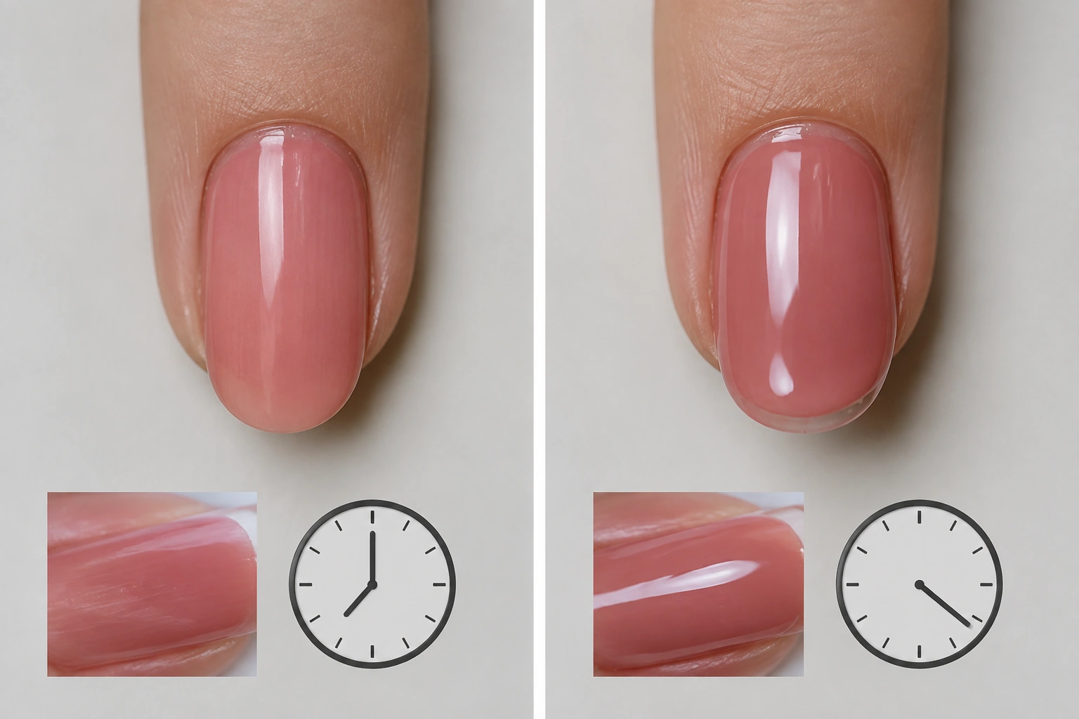 Comparison of thin nail polish coats versus one thick coat on nails