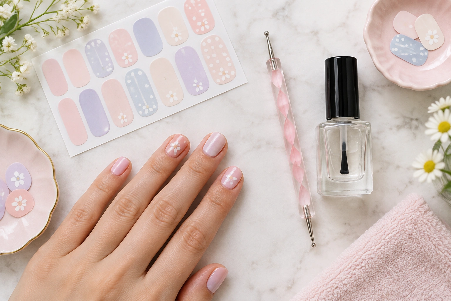 DIY short nail art tools and stickers for teen manicures