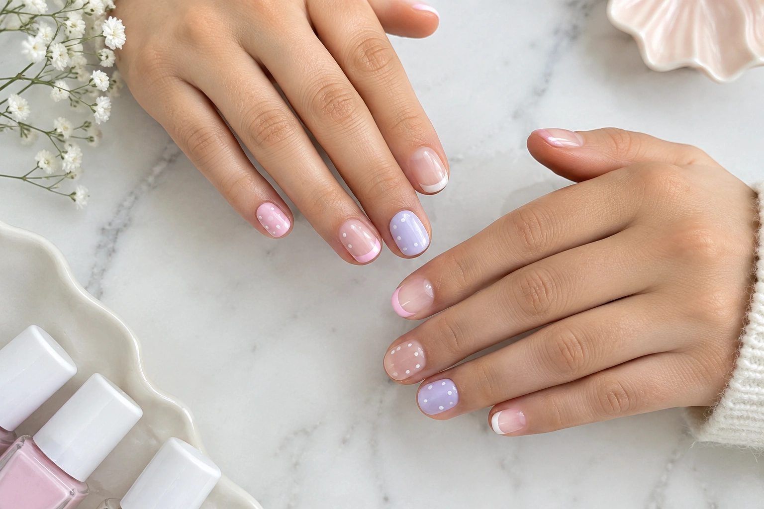 Short natural nails with simple teen-friendly nail designs